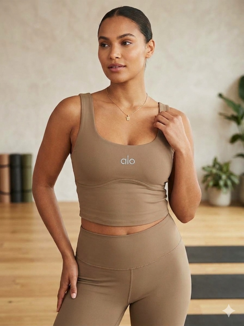ALO Yoga Scoop-Neck Cropped Sports Bra Tank Top. NWOT